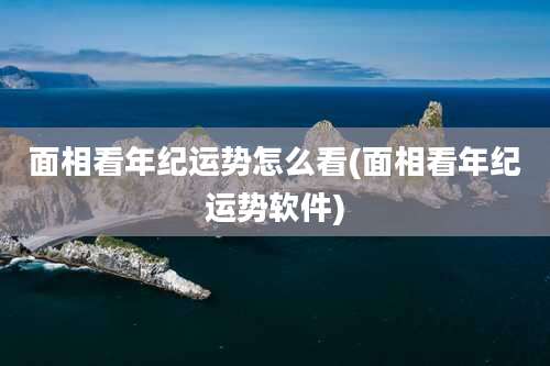 面相看年纪运势怎么看(面相看年纪运势软件)