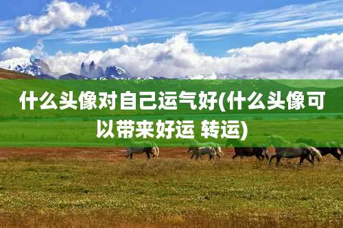 什么头像对自己运气好(什么头像可以带来好运 转运)