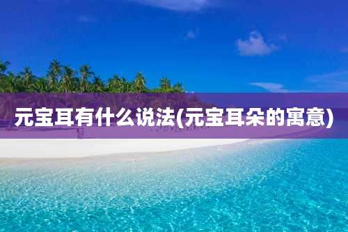 元宝耳有什么说法(元宝耳朵的寓意)