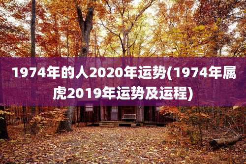 1974年的人2020年运势(1974年属虎2019年运势及运程)