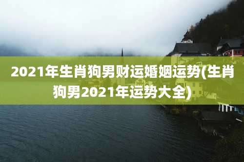 2021年生肖狗男财运婚姻运势(生肖狗男2021年运势大全)