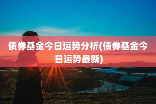 债券基金今日运势分析(债券基金今日运势最新)