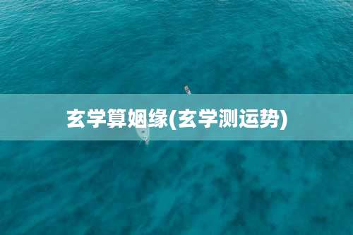 玄学算姻缘(玄学测运势)