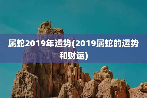属蛇2019年运势(2019属蛇的运势和财运)