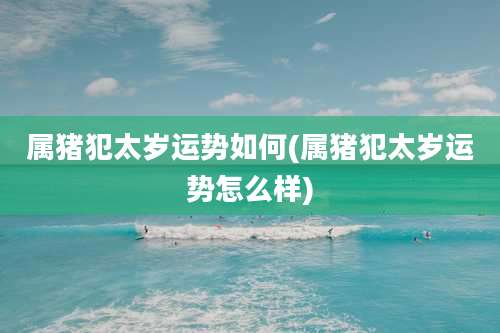 属猪犯太岁运势如何(属猪犯太岁运势怎么样)