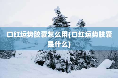 口红运势胶囊怎么用(口红运势胶囊是什么)