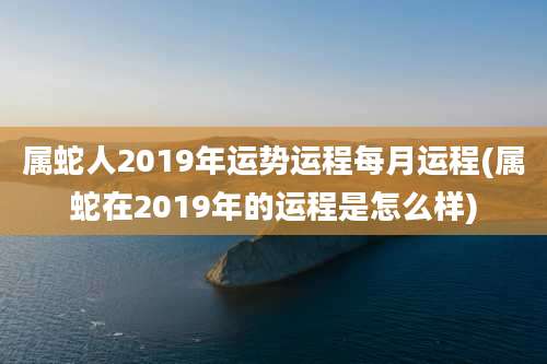 属蛇人2019年运势运程每月运程(属蛇在2019年的运程是怎么样)