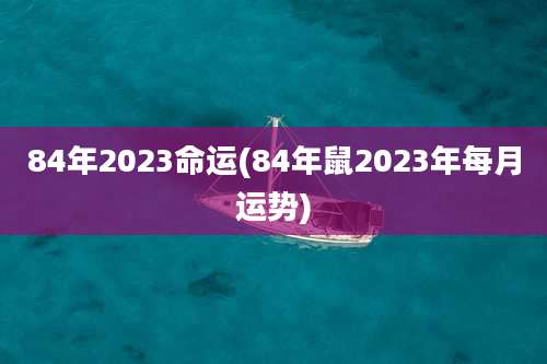 84年2023命运(84年鼠2023年每月运势)