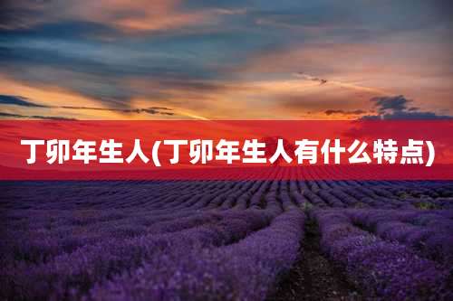 丁卯年生人(丁卯年生人有什么特点)