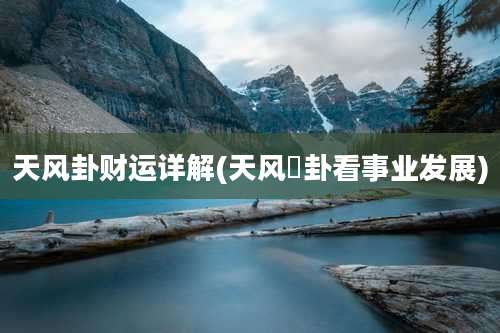 天风卦财运详解(天风姤卦看事业发展)