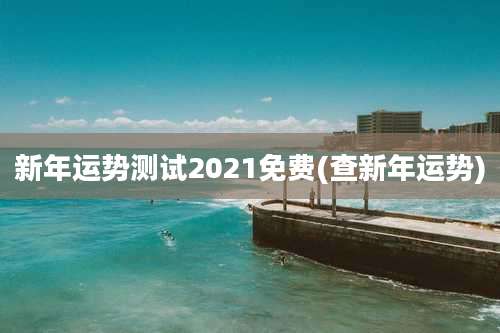 新年运势测试2021免费(查新年运势)