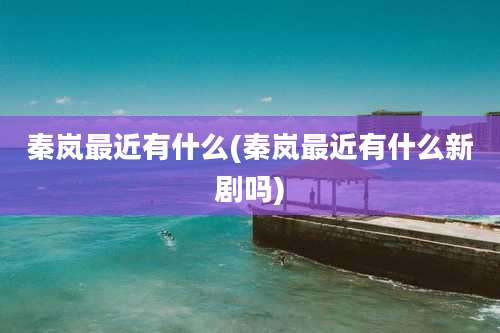 秦岚最近有什么(秦岚最近有什么新剧吗)