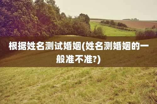根据姓名测试婚姻(姓名测婚姻的一般准不准?)