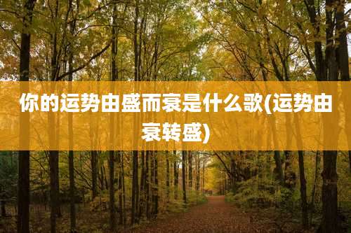 你的运势由盛而衰是什么歌(运势由衰转盛)