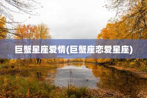 巨蟹星座爱情(巨蟹座恋爱星座)