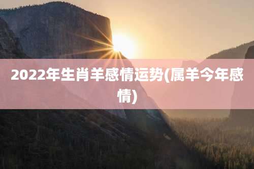 2022年生肖羊感情运势(属羊今年感情)