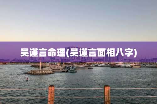 吴谨言命理(吴谨言面相八字)