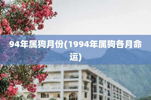 94年属狗月份(1994年属狗各月命运)