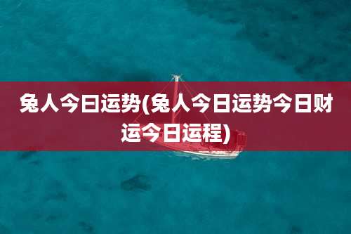 兔人今曰运势(兔人今日运势今日财运今日运程)