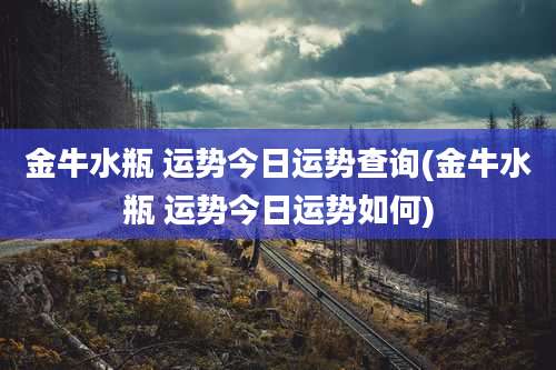 金牛水瓶 运势今日运势查询(金牛水瓶 运势今日运势如何)