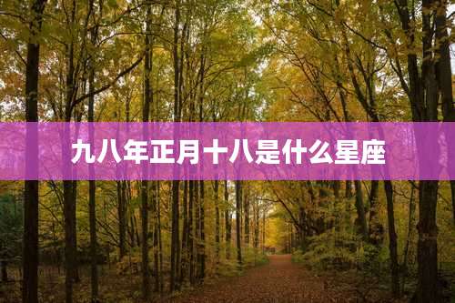 九八年正月十八是什么星座