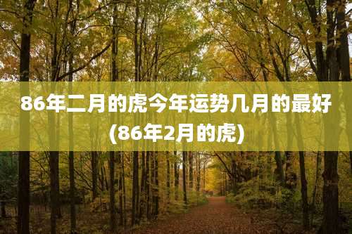 86年二月的虎今年运势几月的最好(86年2月的虎)