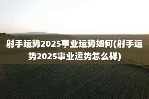 射手运势2025事业运势如何(射手运势2025事业运势怎么样)