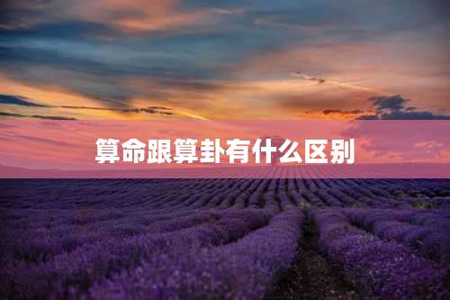 算命跟算卦有什么区别