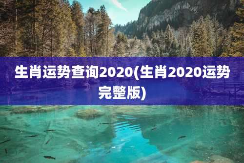 生肖运势查询2020(生肖2020运势完整版)