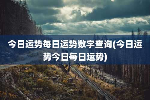 今日运势每日运势数字查询(今日运势今日每日运势)