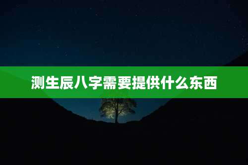 测生辰八字需要提供什么东西