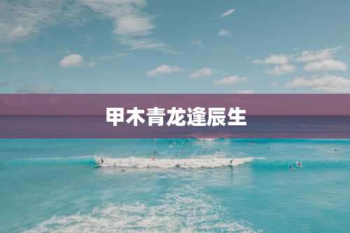 甲木青龙逢辰生
