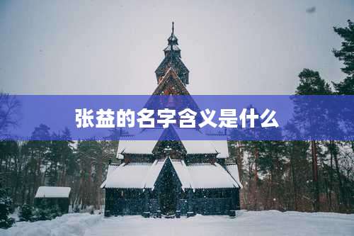 张益的名字含义是什么