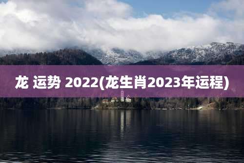龙 运势 2022(龙生肖2023年运程)