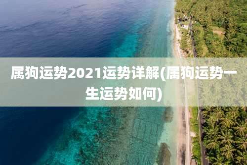 属狗运势2021运势详解(属狗运势一生运势如何)