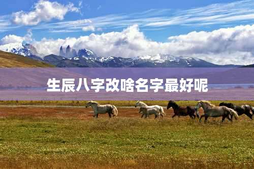 生辰八字改啥名字最好呢