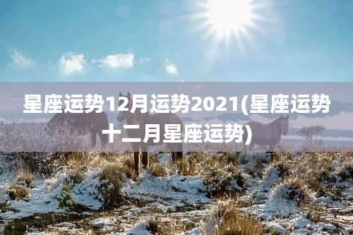 星座运势12月运势2021(星座运势十二月星座运势)
