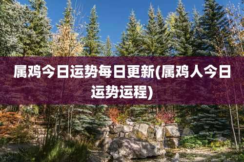 属鸡今日运势每日更新(属鸡人今日运势运程)