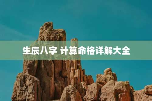 生辰八字 计算命格详解大全