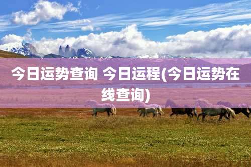 今日运势查询 今日运程(今日运势在线查询)