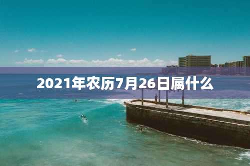2021年农历7月26日属什么