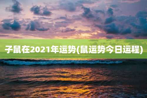 子鼠在2021年运势(鼠运势今日运程)