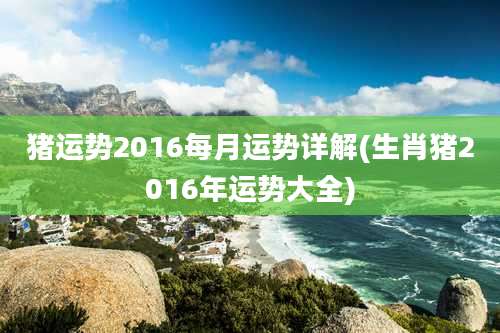 猪运势2016每月运势详解(生肖猪2016年运势大全)