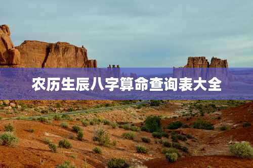 农历生辰八字算命查询表大全