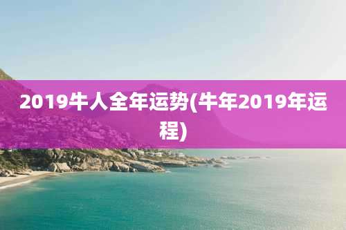 2019牛人全年运势(牛年2019年运程)