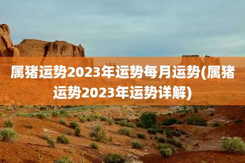 属猪运势2023年运势每月运势(属猪运势2023年运势详解)