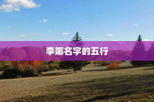 李娜名字的五行