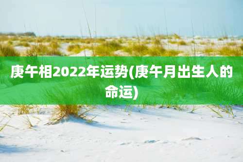 庚午相2022年运势(庚午月出生人的命运)