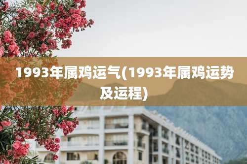 1993年属鸡运气(1993年属鸡运势及运程)