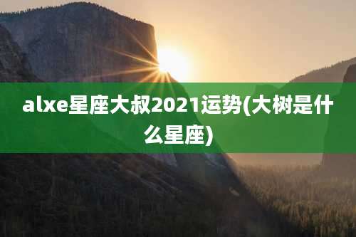 alxe星座大叔2021运势(大树是什么星座)